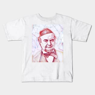 Charles Augustin Sainte-Beuve Portrait | Charles Augustin Sainte-Beuve Artwork | Line Art Kids T-Shirt